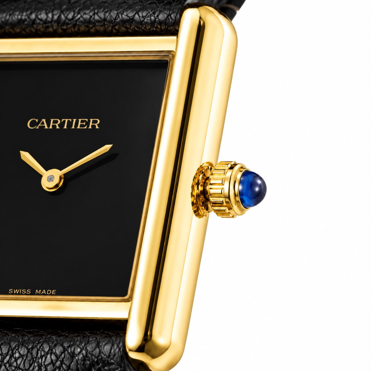 Cartier Tank Classic Black Dial Gold Case Watch