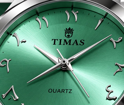 TIMAS Emerald Green Arabic Dial Stainless Steel Watch
