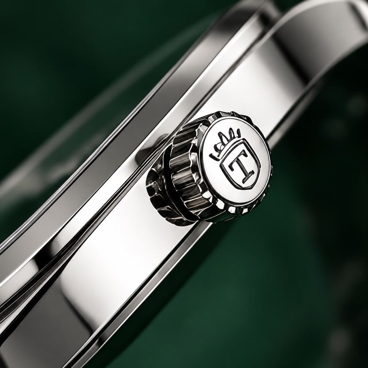 TIMAS Emerald Green Arabic Dial Stainless Steel Watch