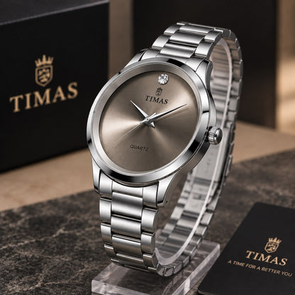 TIMAS Silver Classic Stainless Steel Quartz Watch