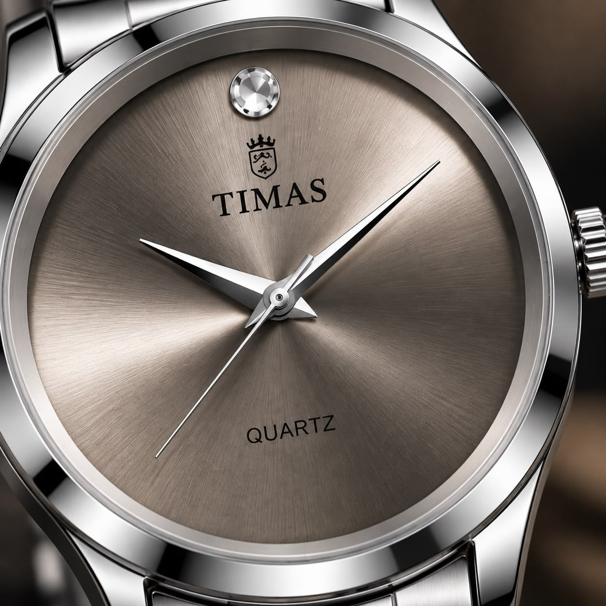 TIMAS Silver Classic Stainless Steel Quartz Watch