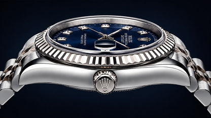 Rolex Datejust Blue Dial Diamond Markers Jubilee Bracelet