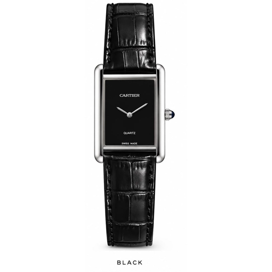 Cartier Tank Classic Black Dial Gold Case Watch